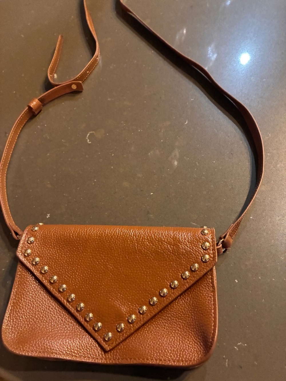 Brown leather BTB Los Angeles shoulder bag
